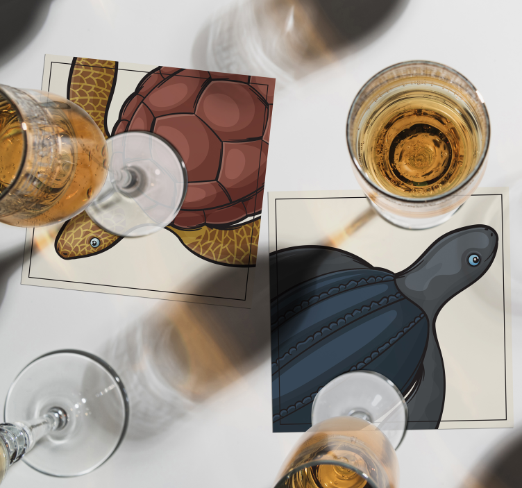 Untersetzer geek mit bunten schildkrötenillustrationen - TenStickers