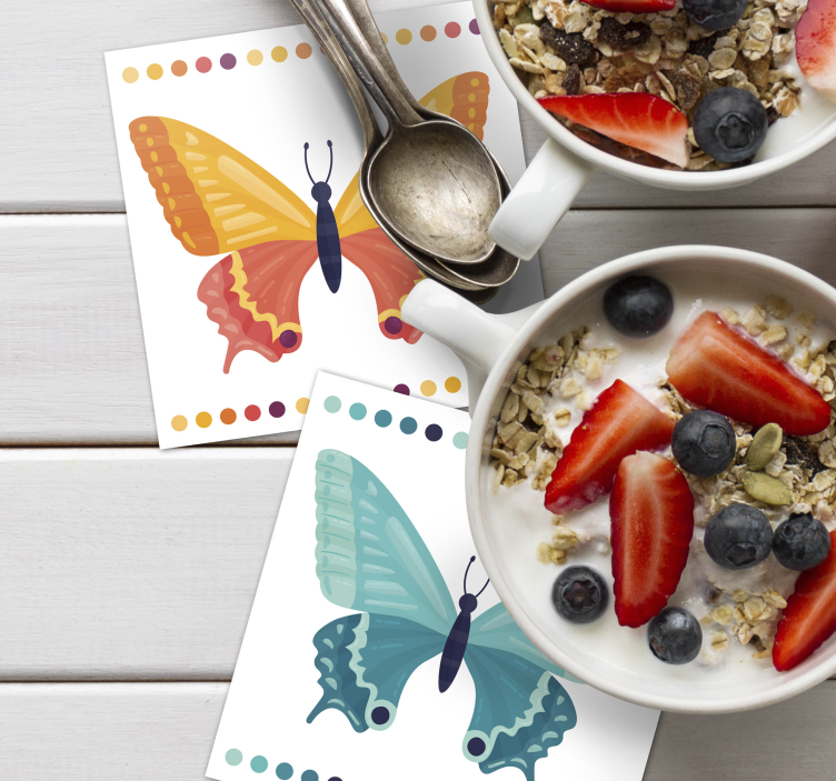 Untersetzer geek mit bunten schmetterlingsmustern - TenStickers