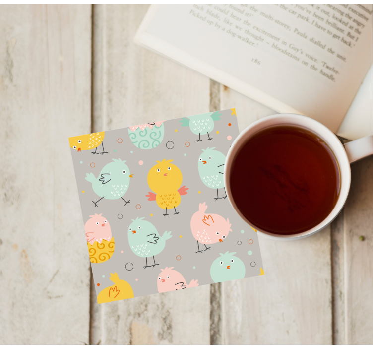 Untersetzer geek mit bunten verspielten vögeln - TenStickers