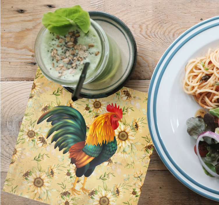 Untersetzer geek mit bunter hühnerillustration - TenStickers