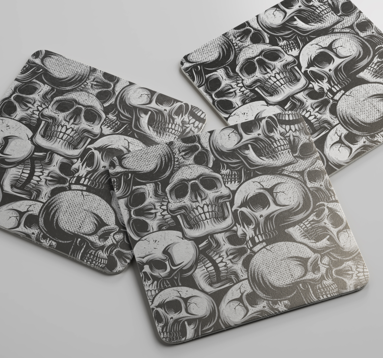 Untersetzer geek mit einfarbigem totenkopf-muster - TenStickers