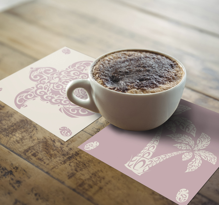 Untersetzer geek mit eleganten palmblattmustern - TenStickers