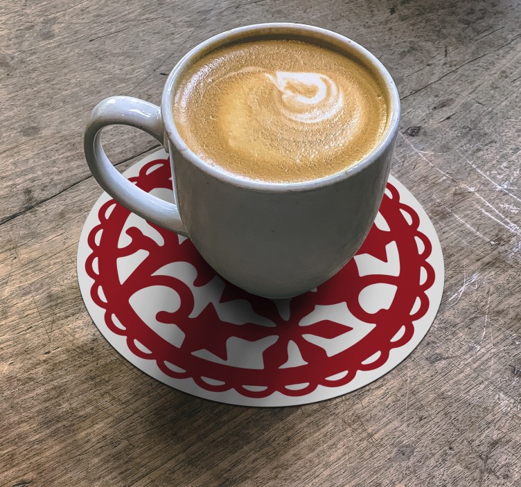 Untersetzer geek mit filigranem roten muster - TenStickers