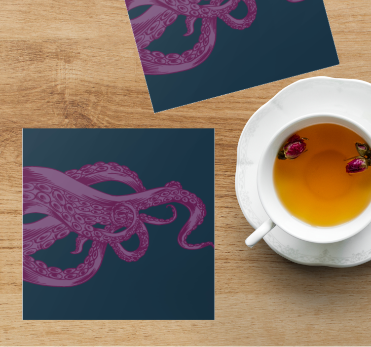 Untersetzer geek mit filigraner krakenillustration - TenStickers