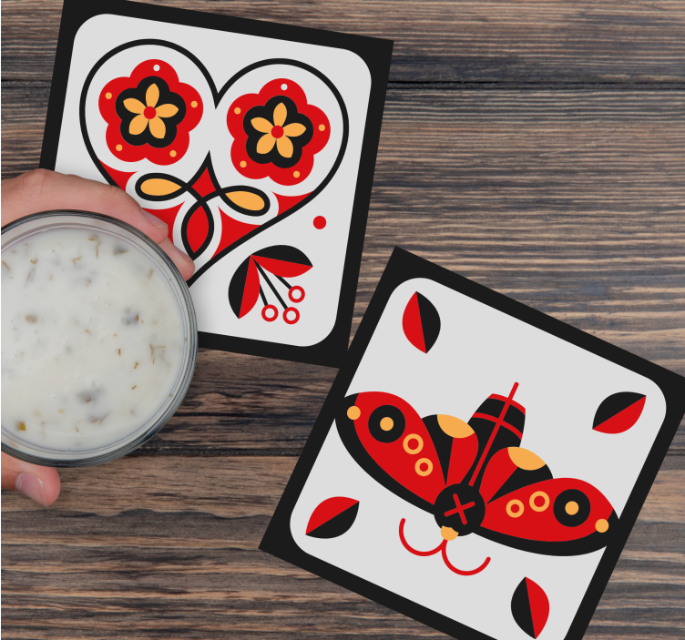 Untersetzer geek mit herz- und schmetterlingsmotiven - TenStickers