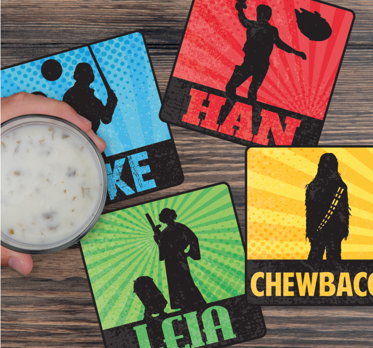 Untersetzer geek mit ikonischen charakter-silhouetten - TenStickers