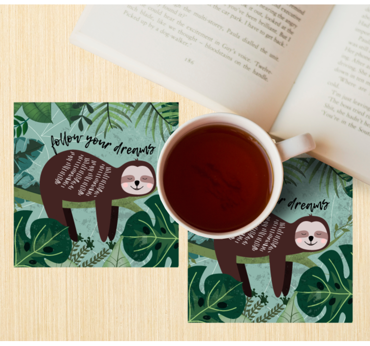 Untersetzer geek mit inspirierendem faultier zitat - TenStickers