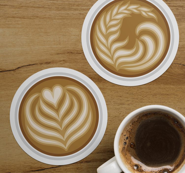 Untersetzer geek mit latte art motiven - TenStickers