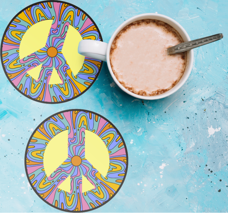 Untersetzer geek mit lebendigem friedenssymbol - TenStickers