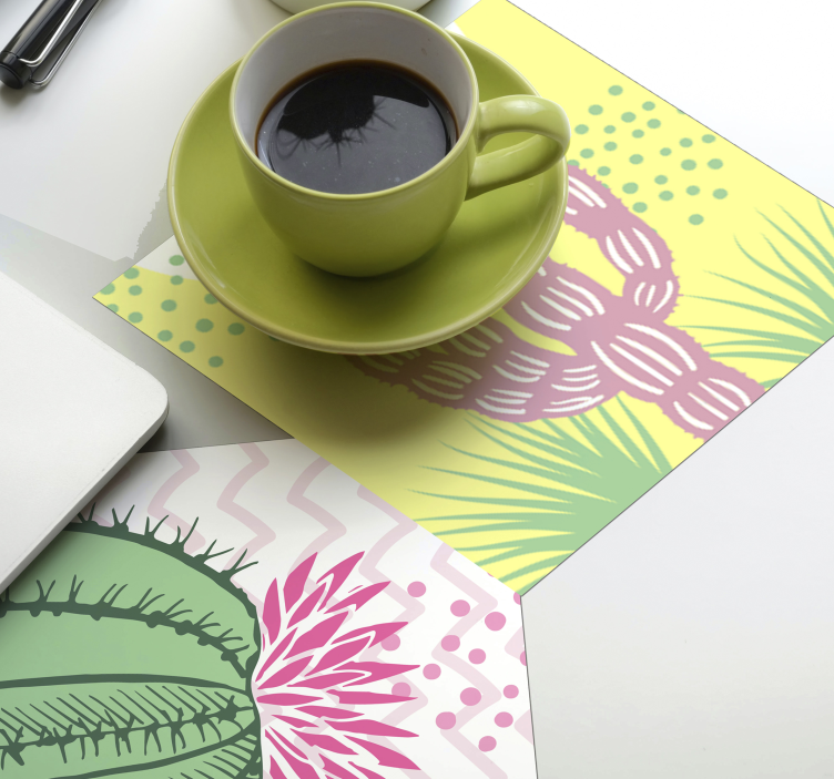 Untersetzer geek mit lebhaftem kaktus-motiv - TenStickers