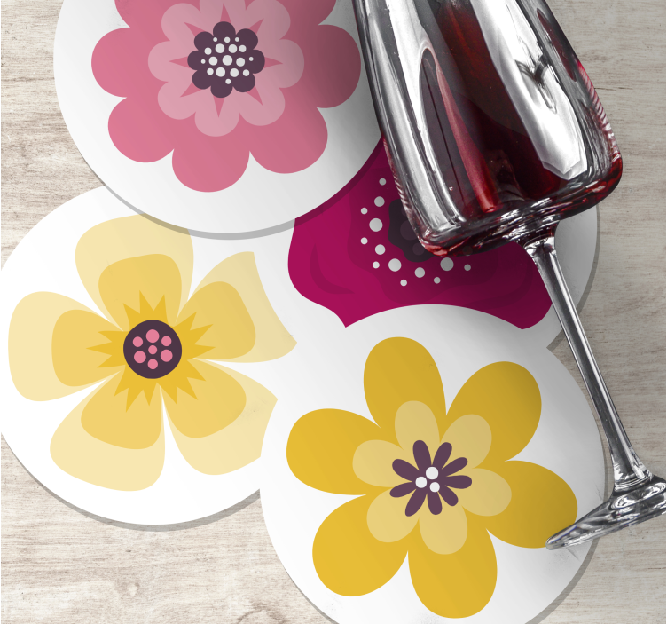 Untersetzer geek mit lebhaften blumenmustern - TenStickers