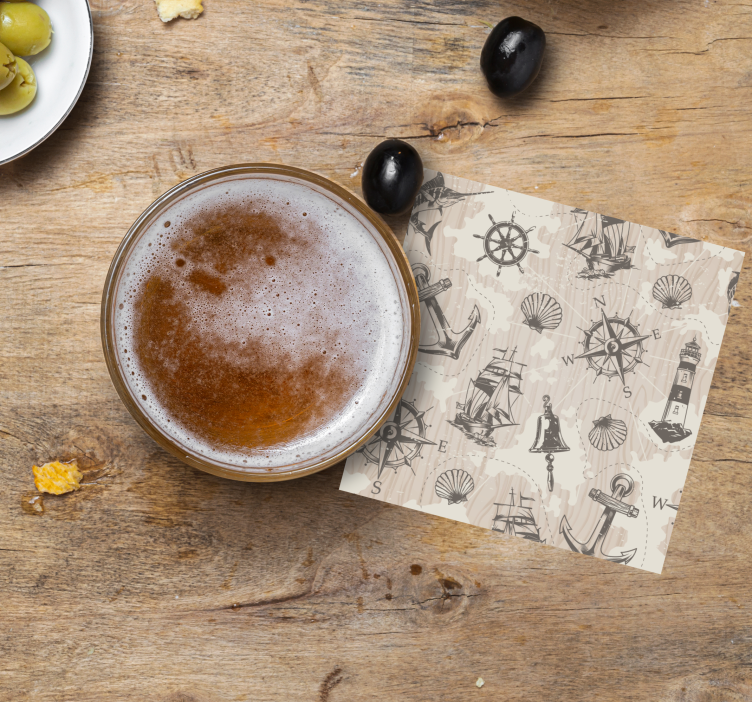 Untersetzer geek mit maritimen mustern - TenStickers