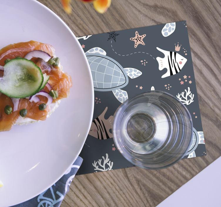 Untersetzer geek mit meeresbewohner-muster - TenStickers