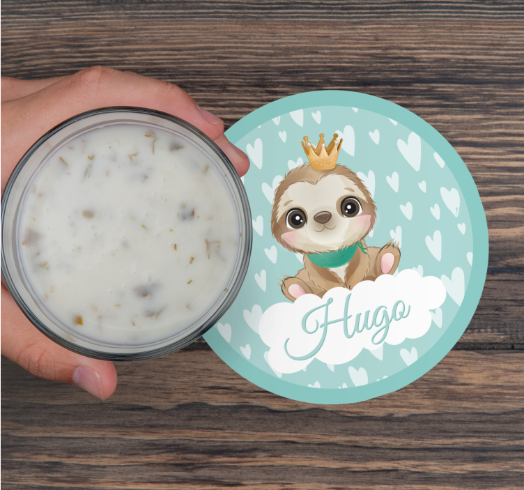 Untersetzer geek mit niedlichem faultier charakter - TenStickers