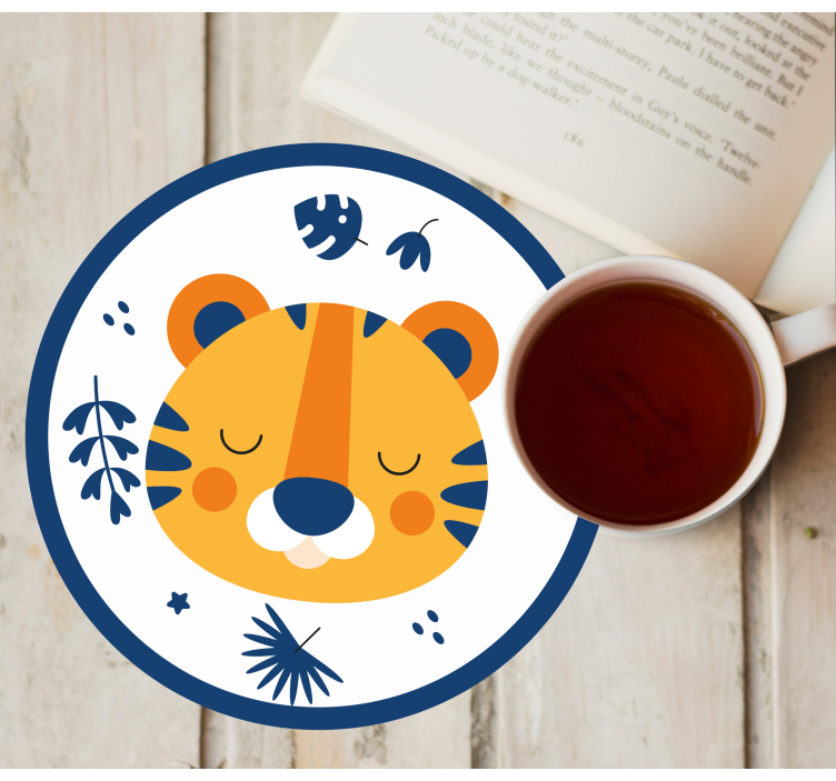 Untersetzer geek mit niedlichem tigerkopf - TenStickers