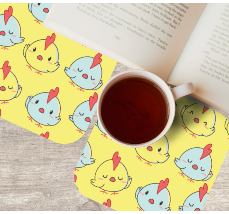 Untersetzer geek mit niedlichen hühnergesichtern - TenStickers