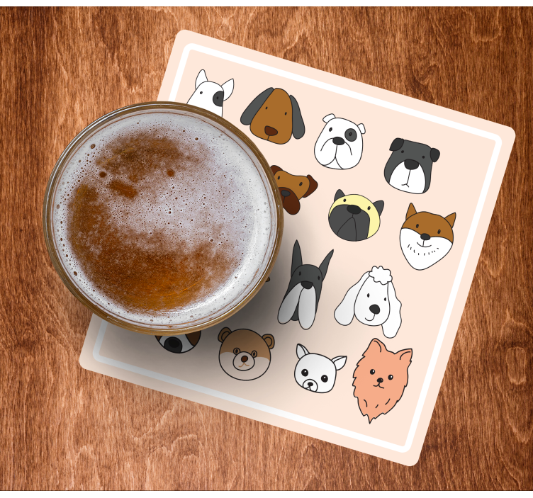 Untersetzer geek mit niedlichen tiergesichtern - TenStickers