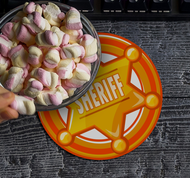 Untersetzer geek mit sheriffstern-motiv - TenStickers