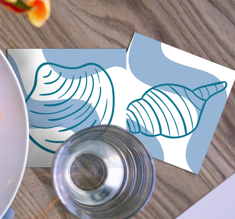 Untersetzer geek mit stilisierten muschelillustrationen - TenStickers