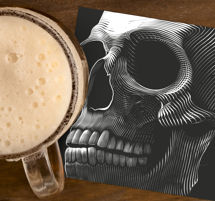 Untersetzer geek mit stilisierter schädelillustration - TenStickers