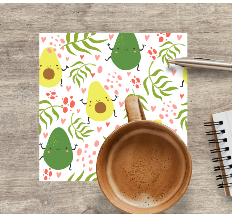Untersetzer geek mit süßem avocado-muster - TenStickers