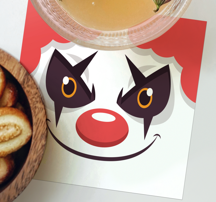 Untersetzer geek mit verspieltem clownsgesicht - TenStickers