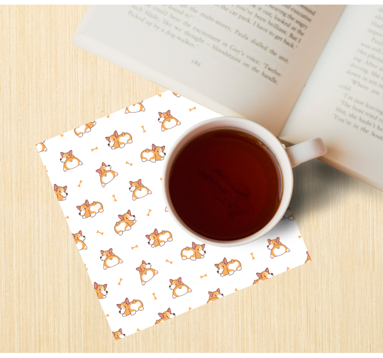 Untersetzer geek mit verspieltem corgi-muster - TenStickers