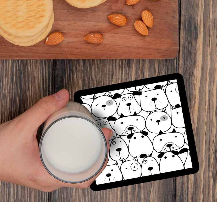 Untersetzer geek mit verspielten hundegesichtern - TenStickers