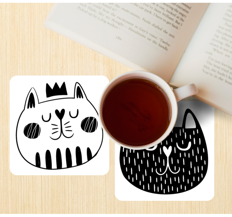 Untersetzer geek mit verspielten katzenillustrationen - TenStickers