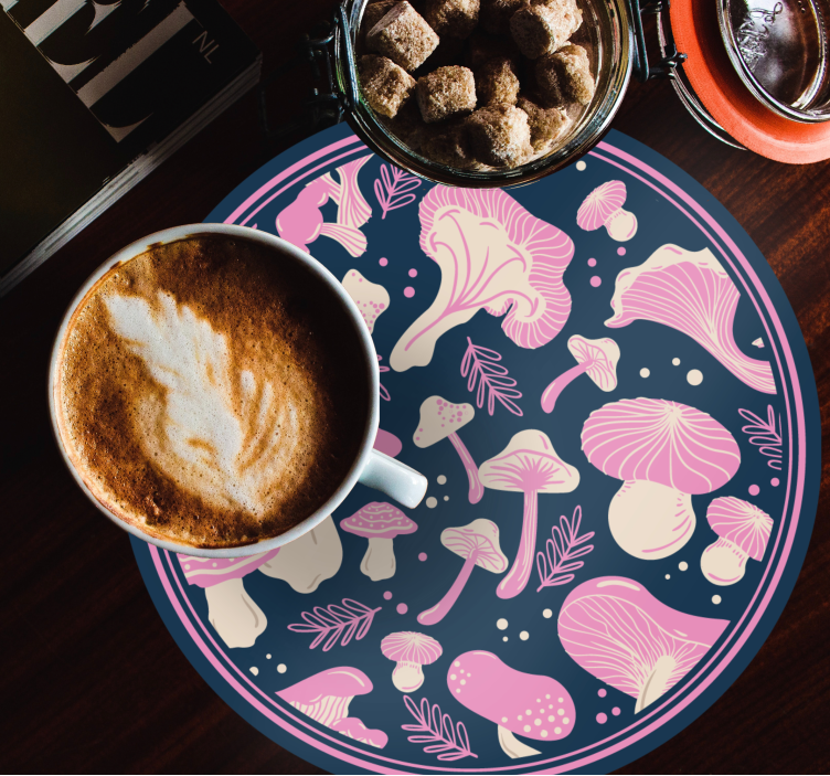 Untersetzer geek mit verspielten pilzmustern - TenStickers