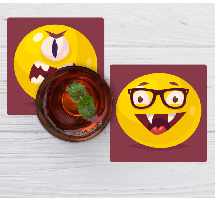 Untersetzer geek mit verspielten smiley-gesichtern - TenStickers