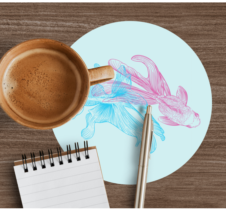 Untersetzer geek mit zweifarbigen fischillustrationen - TenStickers