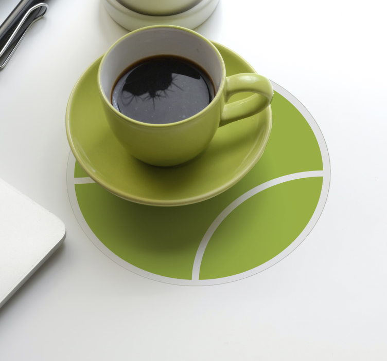 Untersetzer geek rundes grünes tennis set - TenStickers