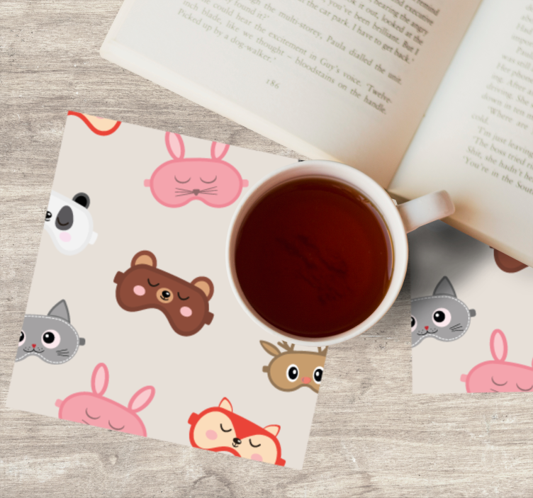 Untersetzer geek sammlung niedlicher tiergesichter - TenStickers