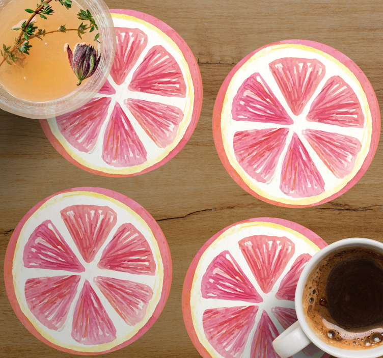 Untersetzer geek umrissene rosa zitrusscheiben - TenStickers