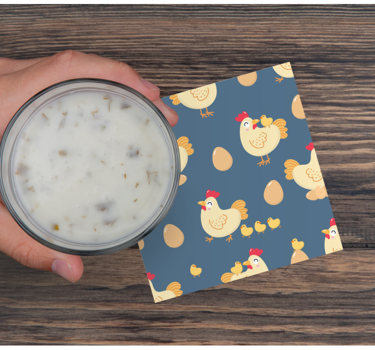 Untersetzer geek verspielte hühner mit eiern - TenStickers