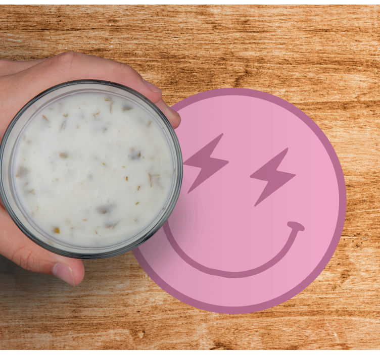 Untersetzer geek verspieltes pinkes smiley emblem - TenStickers