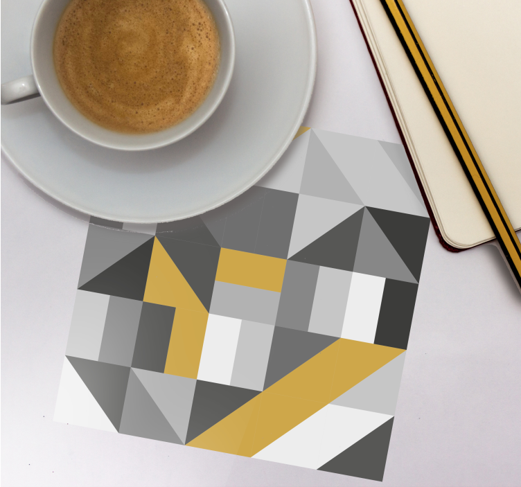 Untersetzer geometrische blöcke in gelb - TenStickers