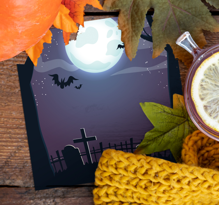 Untersetzer halloween gruselige nachtszene - TenStickers