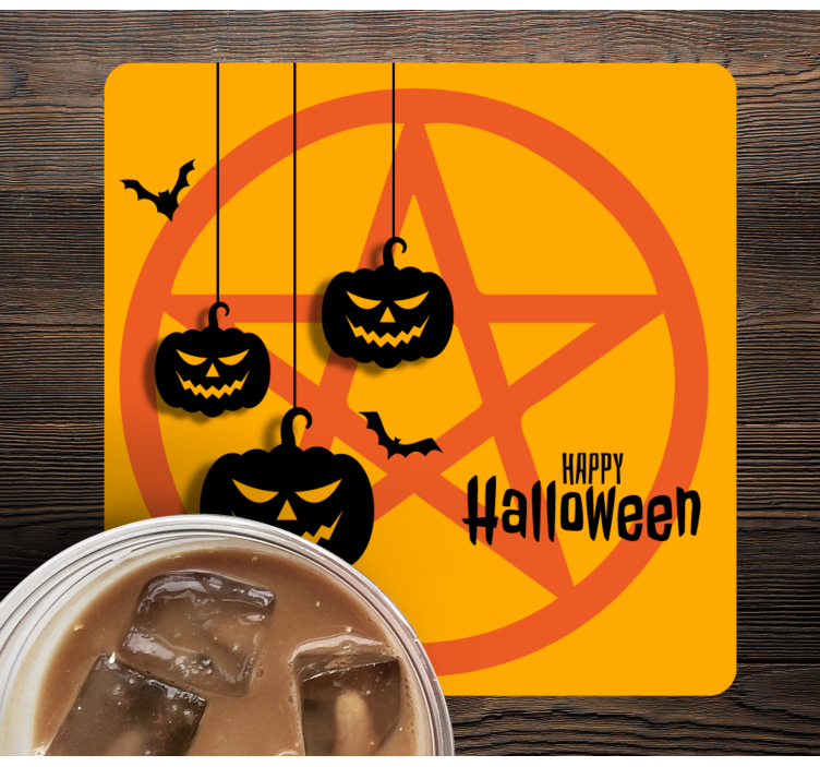 Untersetzer Halloween gruseliges kürbismotiv - TenStickers