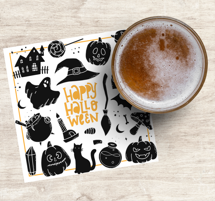 Untersetzer halloween mit gruseligen illustrationen - TenStickers