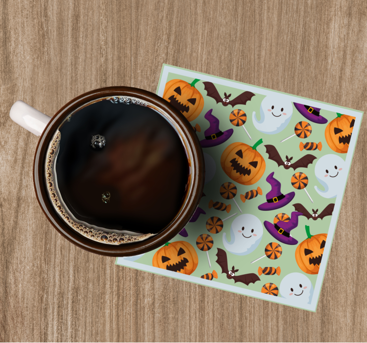 Untersetzer halloween mit kürbissen und gespenstern - TenStickers
