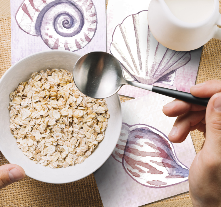 Untersetzer in natürlichen muschel-aquarellen - TenStickers