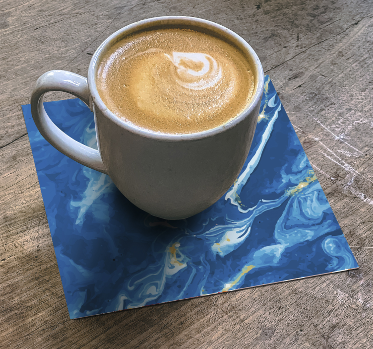 Untersetzer marmor in geschwungenem blau - TenStickers