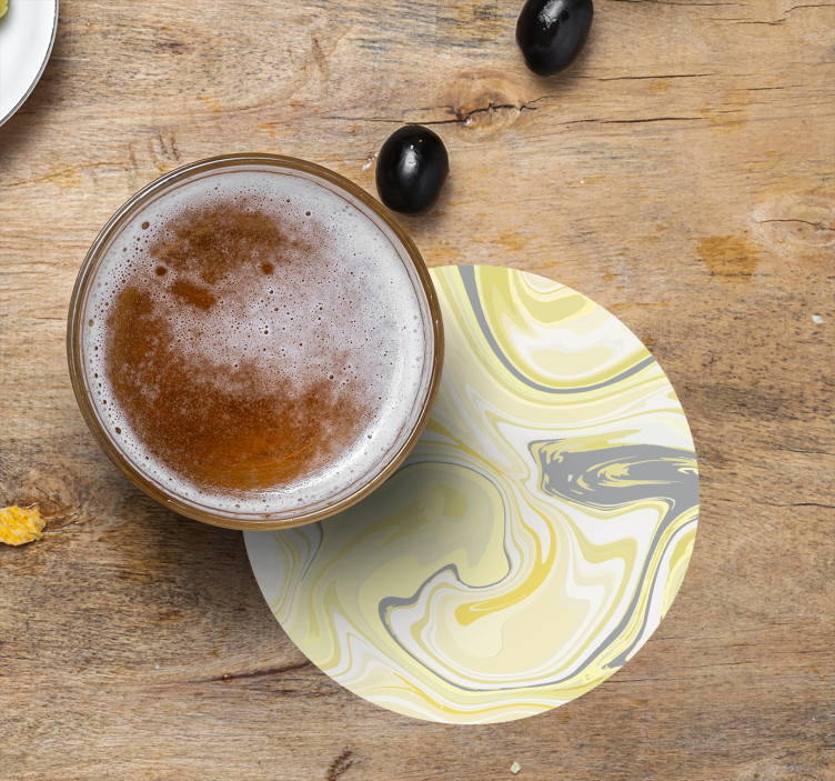 Untersetzer marmoriertes gelb wirbelmuster - TenStickers