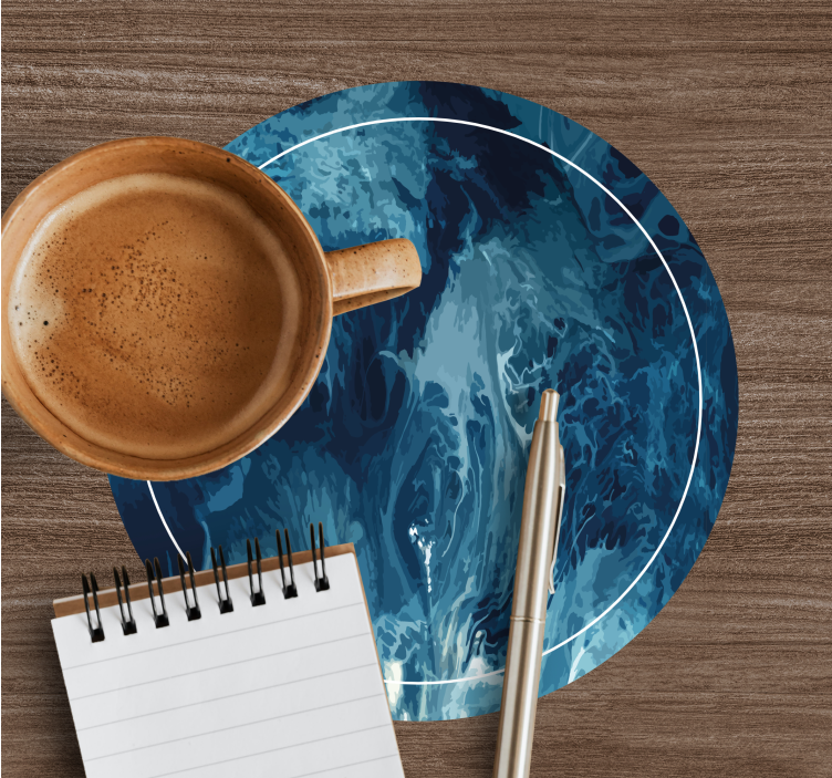 Untersetzer mit abstraktem blauen wirbelmuster - TenStickers