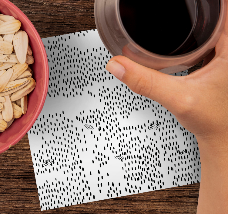 Untersetzer mit abstraktem schwarzen muster - TenStickers