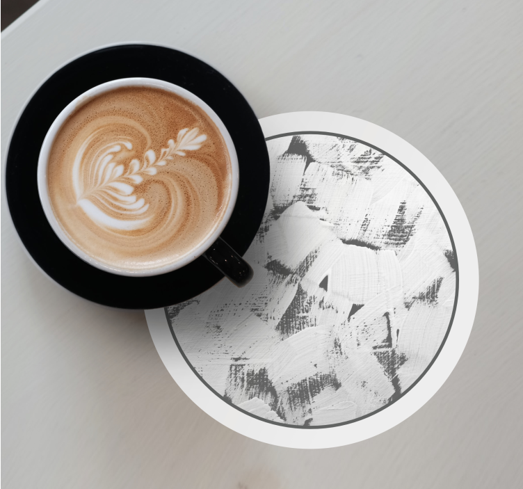 Untersetzer mit abstrakten monochromen pinselstrichen - TenStickers