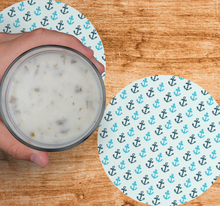 Untersetzer mit anker-musterdesign - TenStickers