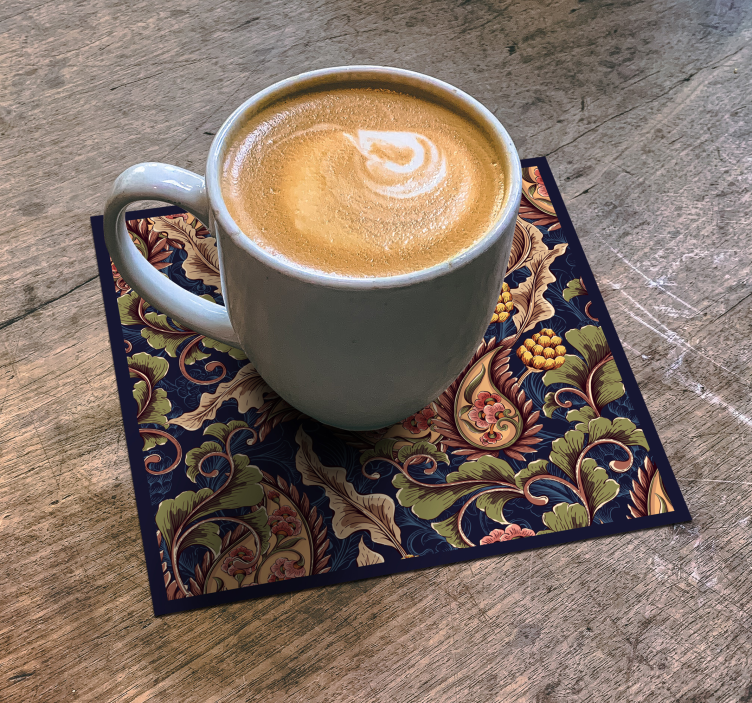 Untersetzer mit anspruchsvollem botanischen muster - TenStickers